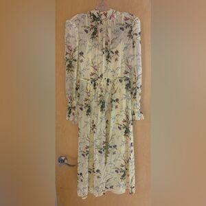 LK Bennett Multi-Color Floral Maxi Dress on Cream Base